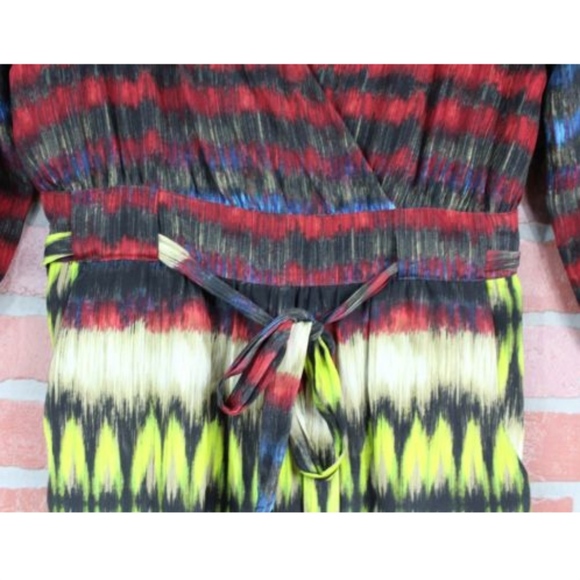 CHARLIE JADE Silk 3/4 Sleeve Short Belted Romper - Picture 3 of 7